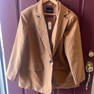 Madewell Blazer Suit Jacket Italian Wook 16w PinStriped